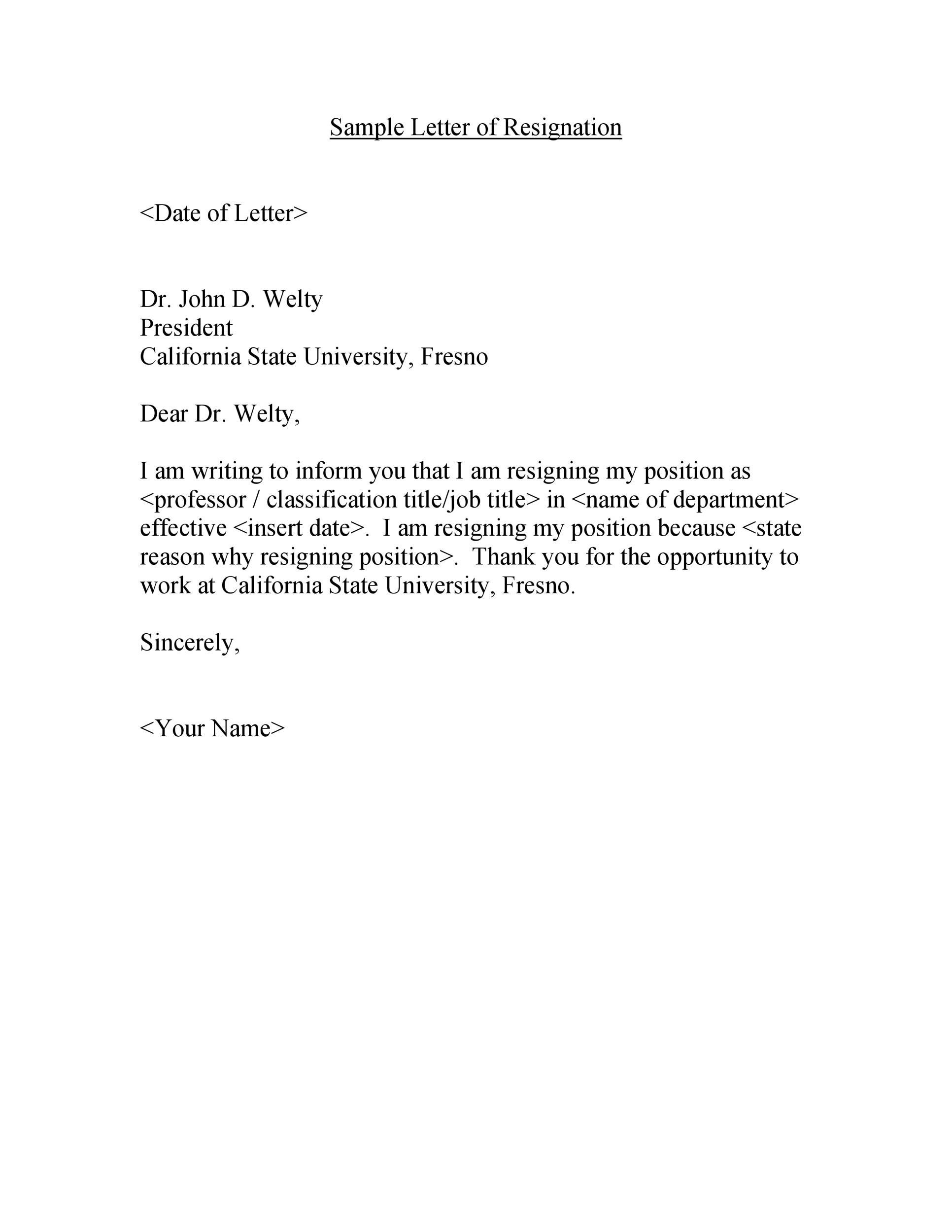Resignation letter for taking another job samples