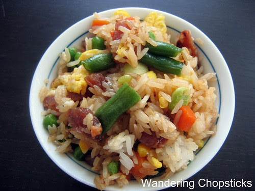 Fried Rice with Chinese Sausage, Frozen Mixed Vegetables, and Eggs 2