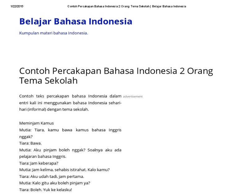 Contoh Pacelathon Bahasa Jawa 5 Orang