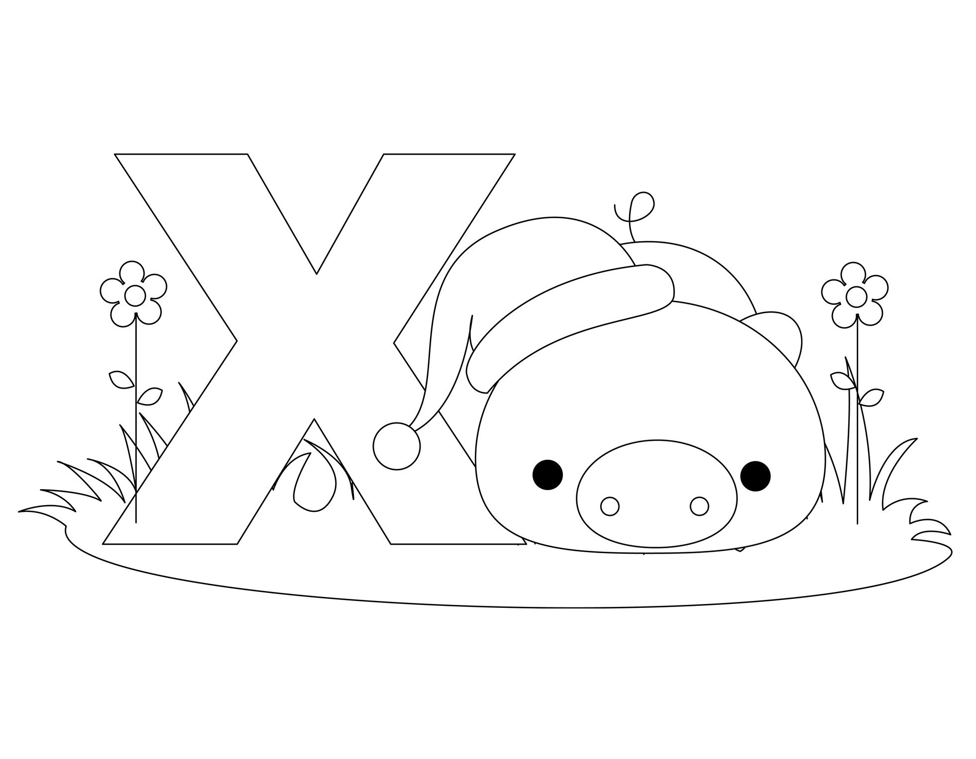 alphabet coloring pages Letter X