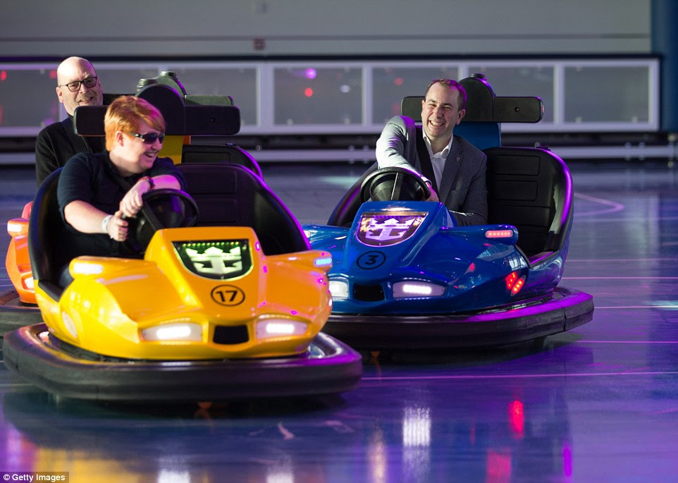 The indoor active space iFly on level 16 boasts on-board dodgem cars as well as a a circus school with flying trapeze, and roller skating