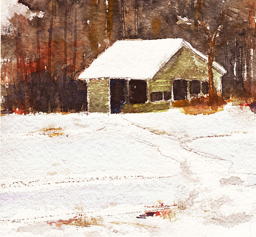 Old green barn