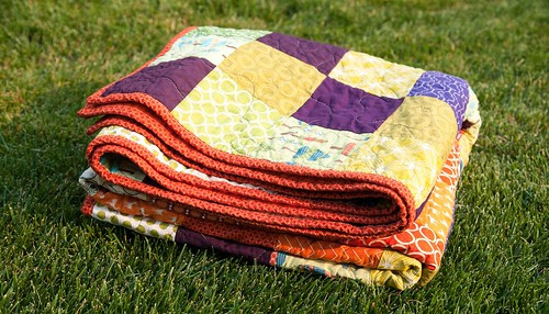 Finished Pixelated American Football Quilt