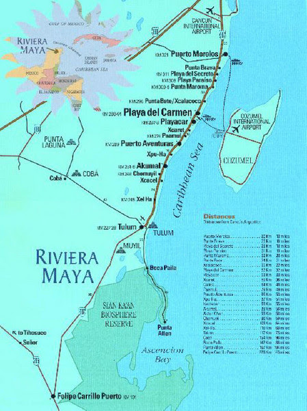 Map Puerto Costa Maya Mexico