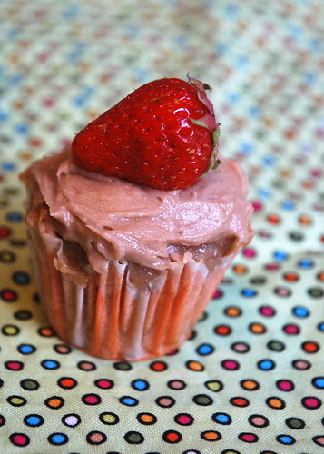 Strawberry Thyme Stuffed Cupcakes