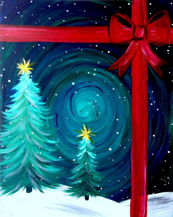 Christmas Acrylic Paintings For Beginners