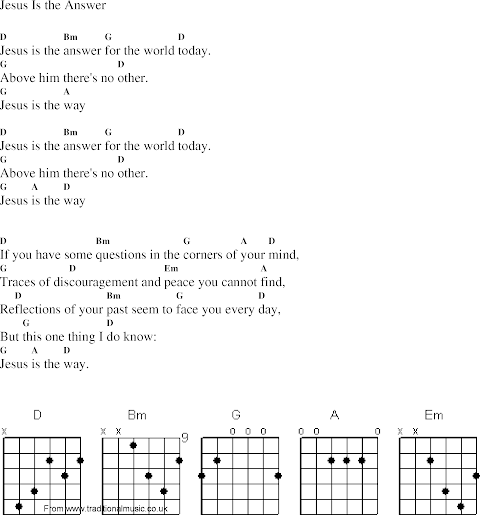 Jesus Is The Answer Lyrics And Chords