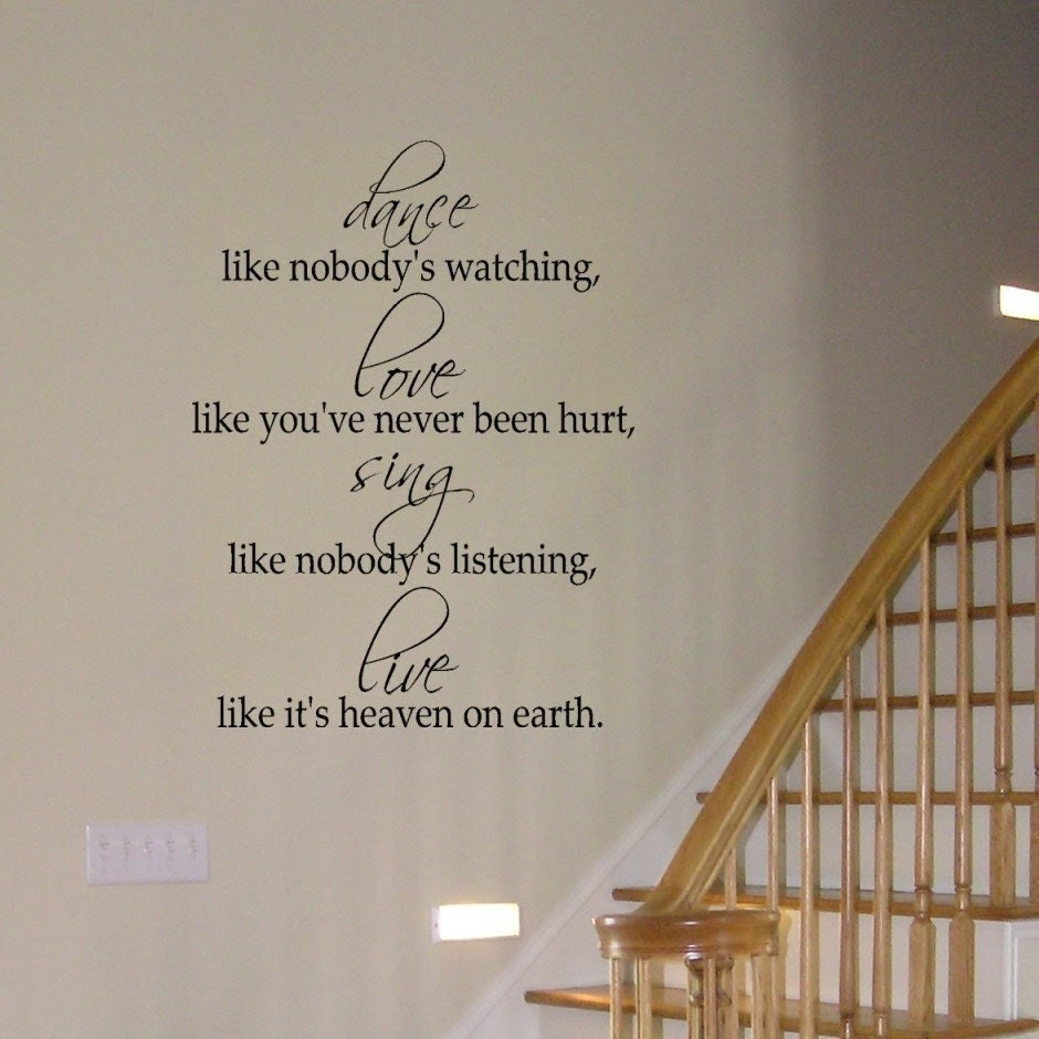 Dance Love Sing Live inspirational vinyl wall decal graphic art lettering Home Decor