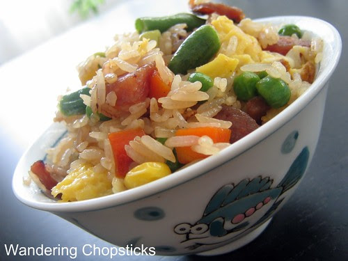 Fried Rice with Chinese Sausage, Frozen Mixed Vegetables, and Eggs 4