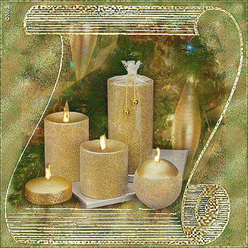 Bougies dorées sablées pour Noël...