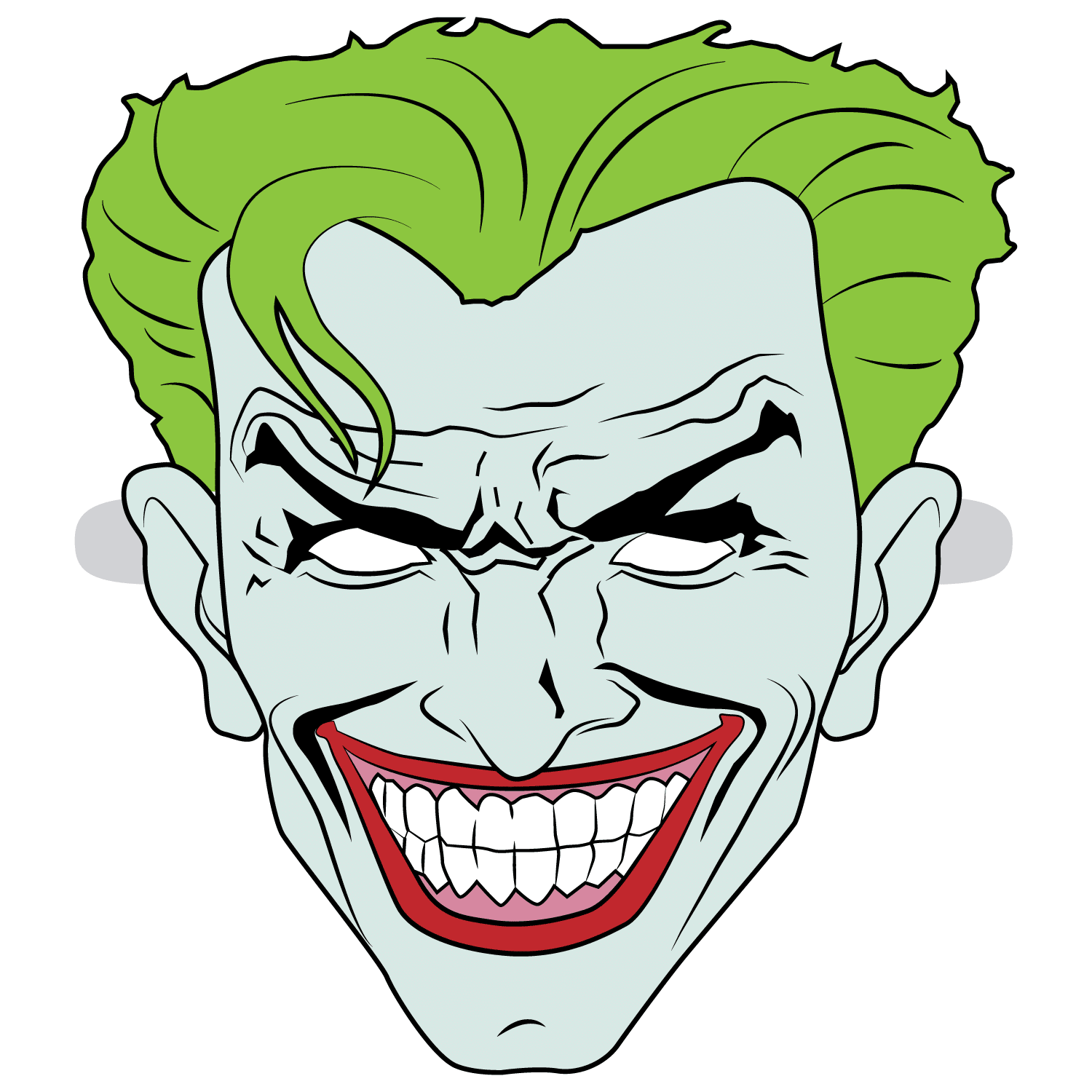 Drawing joker face cartoon.