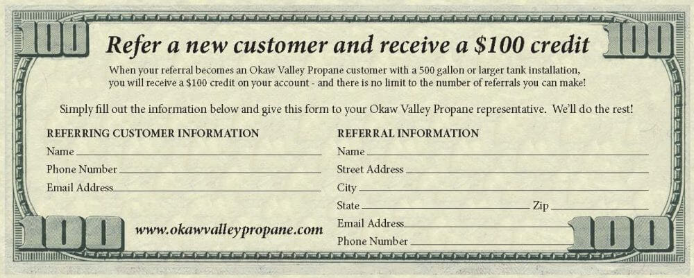 Customer Referral Program | Okaw Valley Propane