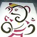 Original Rangoli drawing on the floor of Ganesha