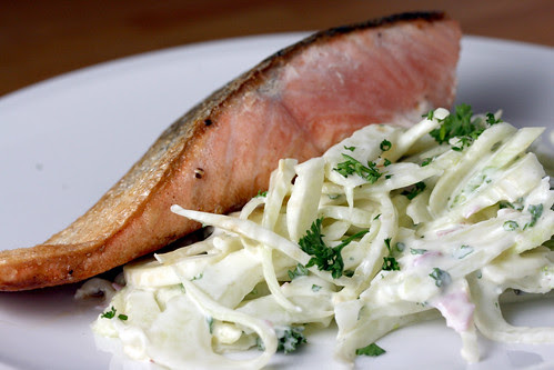 Salmon with fennel remoulade