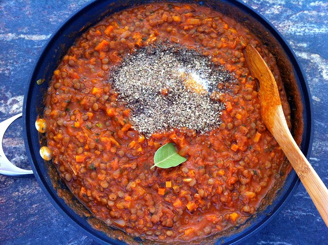 Seasonings Added to Lentil Marinara Sauce
