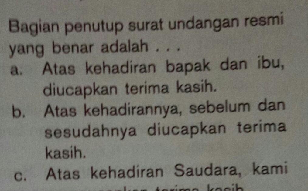 Kalimat Penutup Surat Undangan Resmi Yang Tepat Adalah Guru Galeri