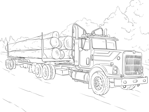 Disegni Da Colorare Camion Con Rimorchio Coloradisegni