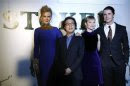 Actress Nicole Kidman, director Park Chan-Wook, actress Mia Wasikowska and actor Matthew Goode pose before a screening of the film "Stoker" in London