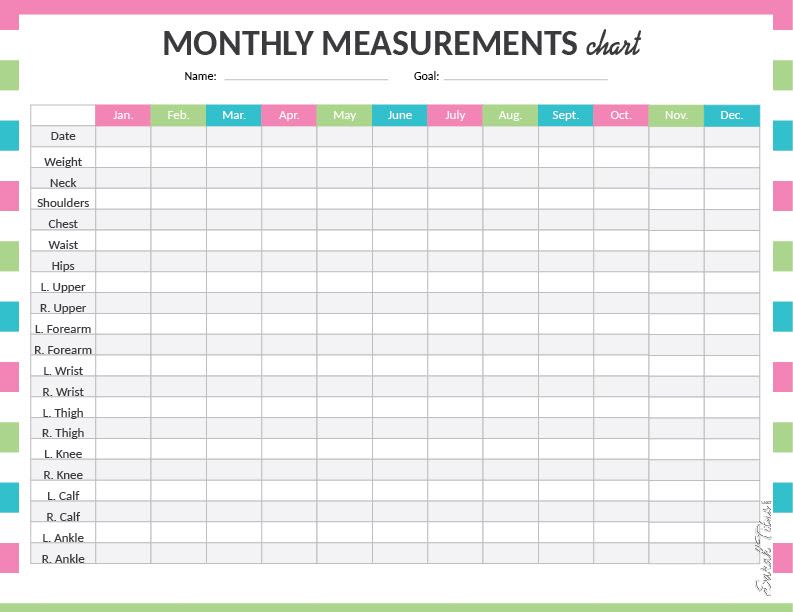 Monthly Weight Loss Calendar 2021 Weight Loss Tracker Template