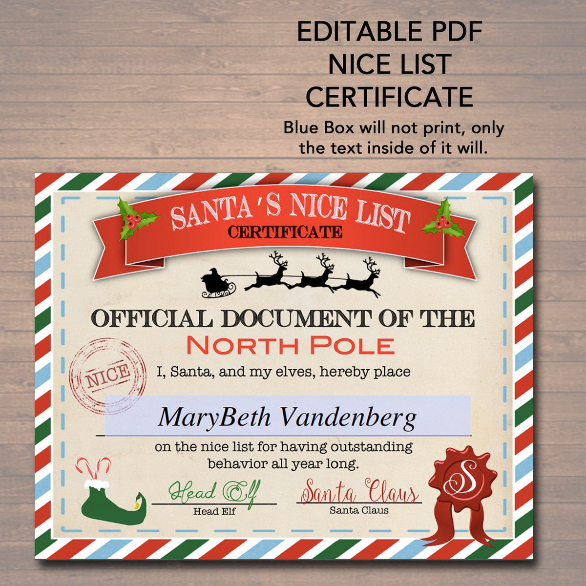 Nice List Certificate Template Free Printable Santa s Nice List 