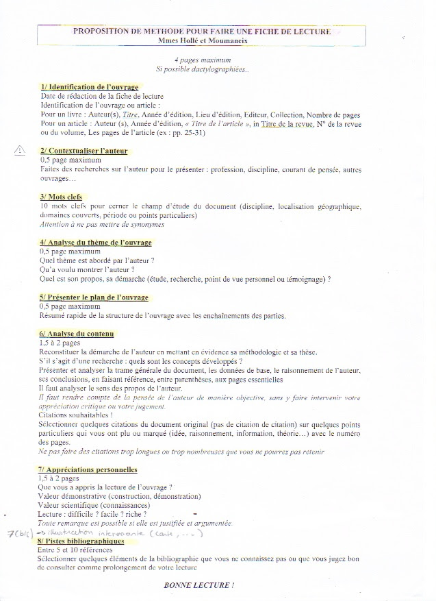 Exemple De Fiche De Lecture Niveau Universitaire  EE Rumah