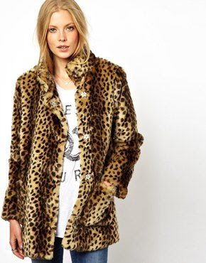 ASOS Longline Animal Fur Coat.