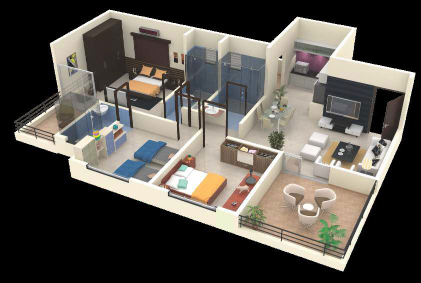 3 Bedroom House Interior Design India - Small Room Design Ideas