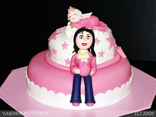 Pembe Baby Shower Pastasi / Pink Shower Cake