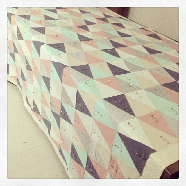 Ok wise ones. Should I quilt across ways first or diagonally first? #doesitevenmatter