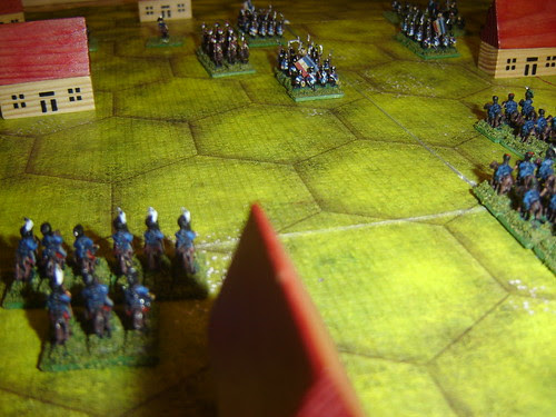Prussian cavalry readies for attack on French right flank