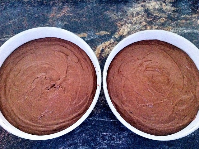 Batter Added to Cake Pans