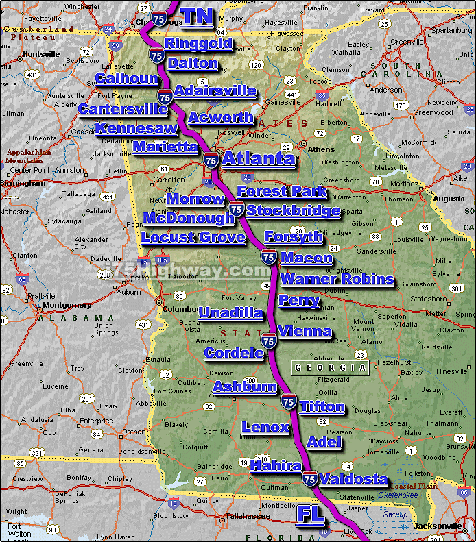 I 75 Mile Marker Map Living Room Design 2020