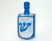 Blue and Silver Dreidel for Hanukkah by Claudine Intner - claudine