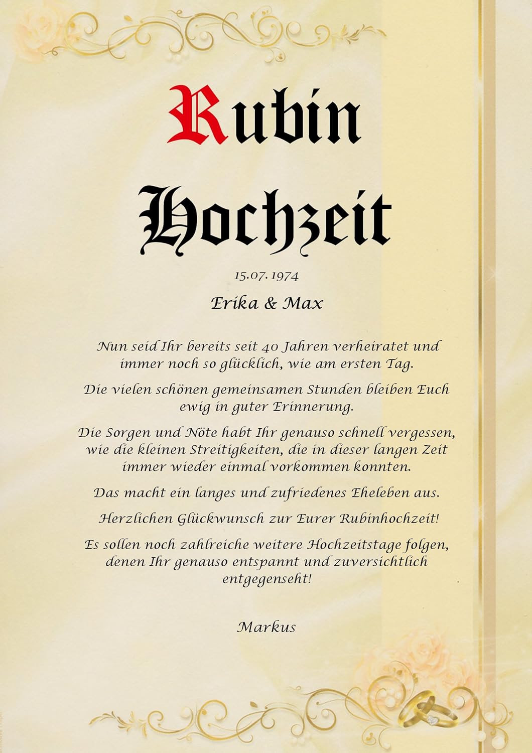 Sprüche 40 Hochzeitstag Eltern Sprüche Für Hochzeitstag Der Eltern Füllen sie ihre karte zum