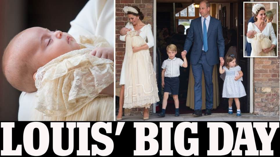 PrÃncipe Louis batizado é assistido por William, Kate, George e Charlotte