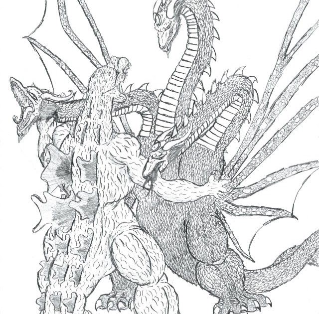 Gambar Mewarnai Godzilla - Annisha Web