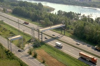 Ropeway france bridge over highway Ropeway france bridge over highway