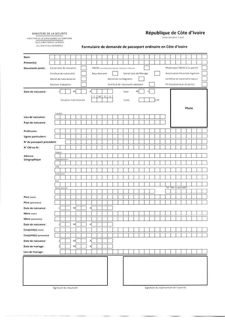 Formulaire De Demande De Passeport Biometrique Ivoirien Pdf  Hot Sex