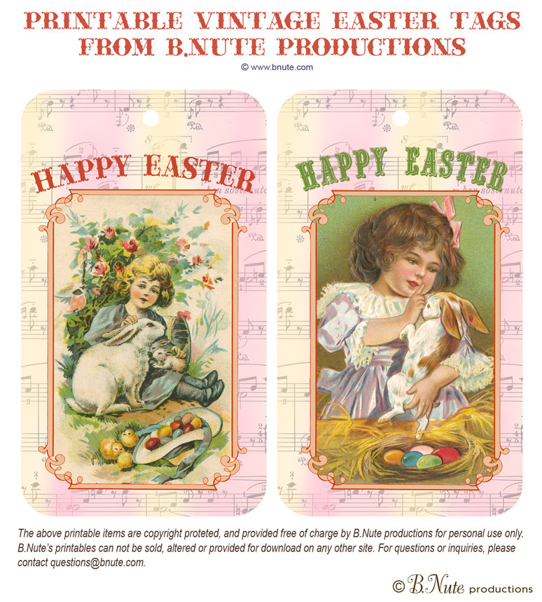 Vintage Easter Tags from Bnute Productions