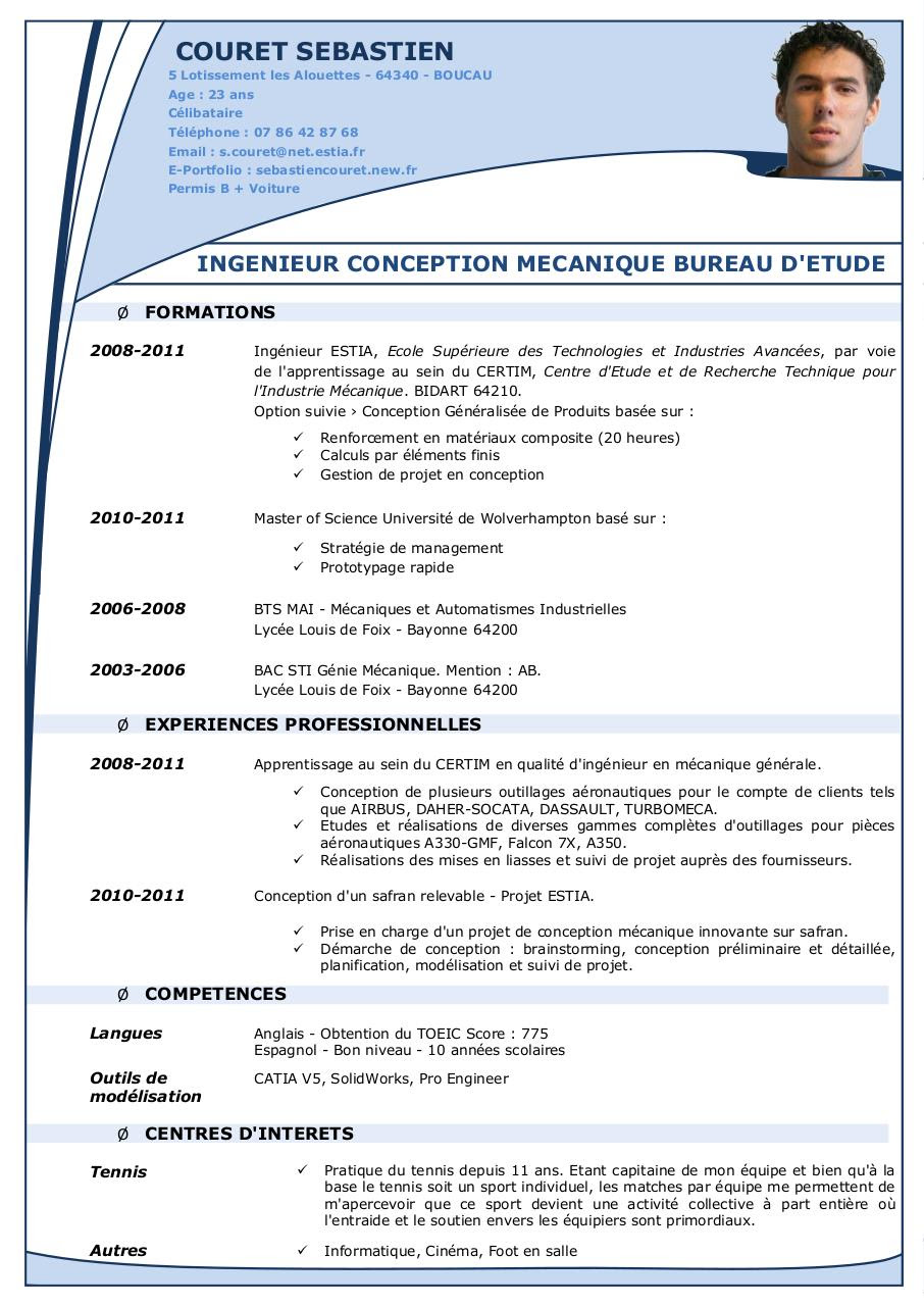 Example Resume Exemple Cv Anglais Informaticien