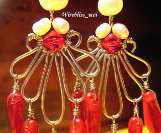 Wire Wrapped Red Hot Chili Earring Wire Wrapped Red Hot Chili Earring