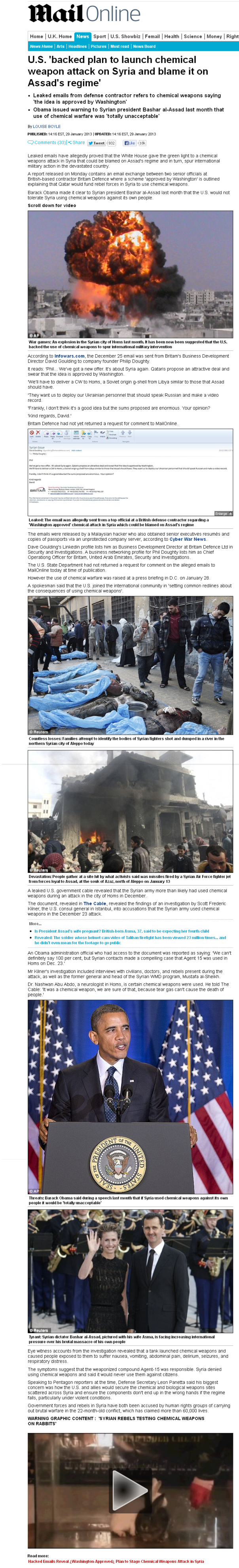syria, emails, Daily Mail, deleted article