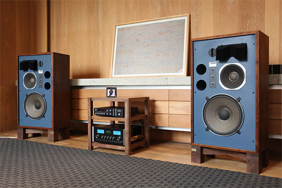 JBL 4344 with Walnut Stands and Rack