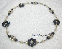 Wire Wrapped Necklace Wire Wrapped Pearl Flower Necklace