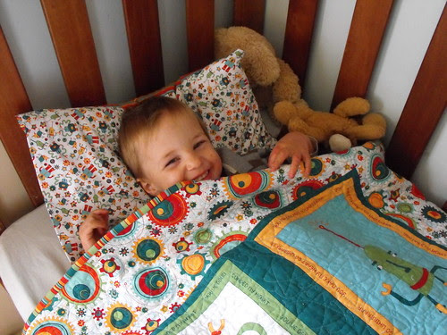 Noah in his Cogsmo bed