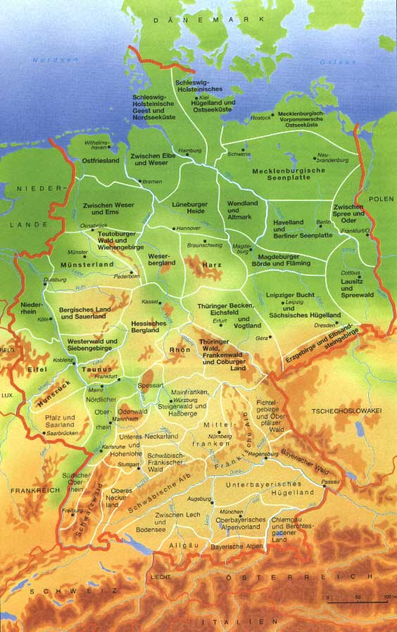 Deutsche Mittelgebirge Karte  Karte