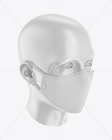 Download Free Covid Mask Mockup Psd Face Mask Mockup Front View In Apparel PSD Mockup Template
