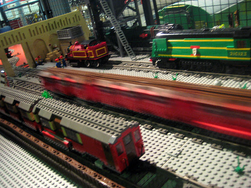 Model Tube Trains in Lego - Acton Depot - London Transport Museum Open Weekend March 2012
