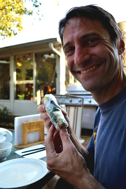 Mike and his fish roll