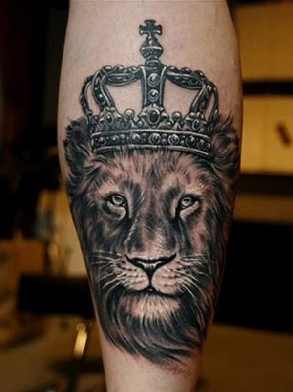  lion  with crown  tattoo  design  on sleeve Design  of 